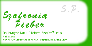 szofronia pieber business card